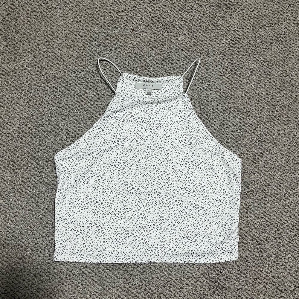 White leopard tank top